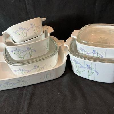 Variety of corning ware shadow iris