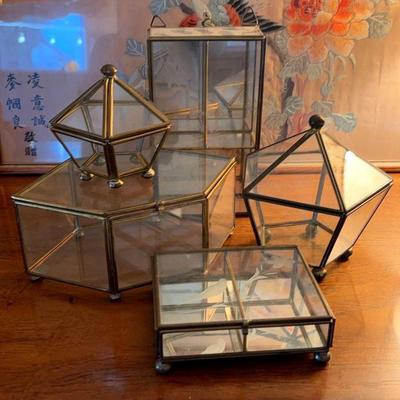 Brass glass box