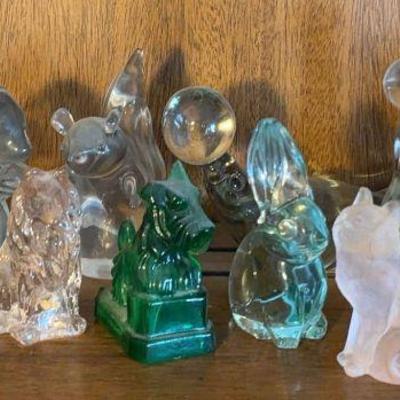 Glass animal figurines