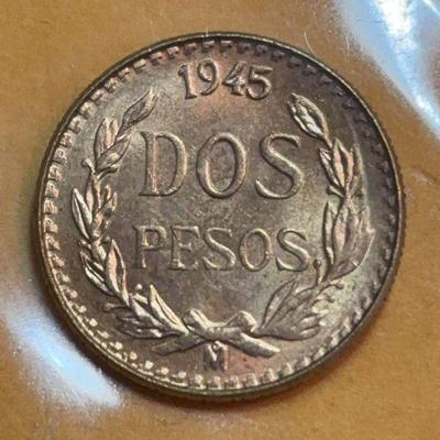1945 dos pesos coin