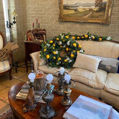 several victorian sofas and side chairs