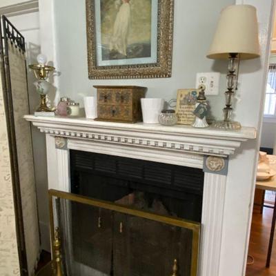 brass hearth and fireplace screen