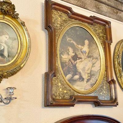 gold gilded antique oval victorian frames