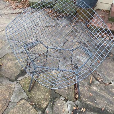 mid century diamond pattern patio chair