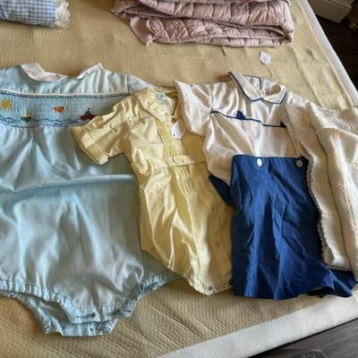 Smocked vintage baby clothes