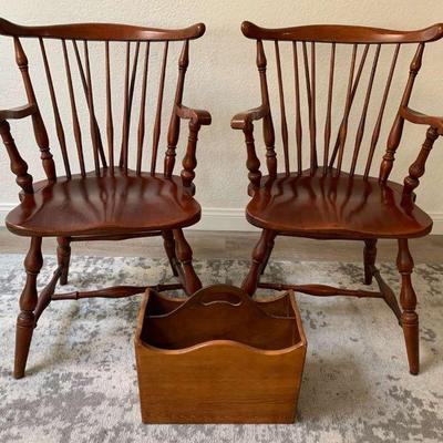 Mb155 traditional wood armchairs