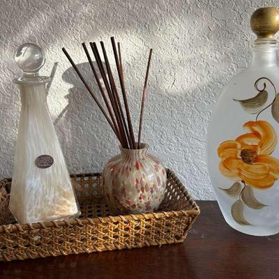 Mb175v made in italy murano decanter and white cristal parfum bottle