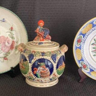 Mb158 gerz german cookie jar and ulnerkeramir plate