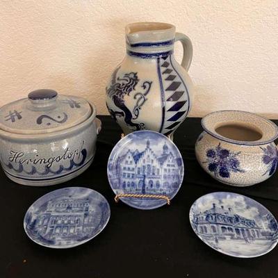 Mb168 vintage german stoneware and porcelain