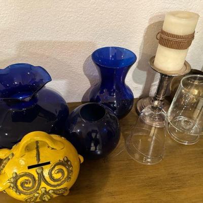 Cobalt blue glass vases