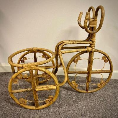 Vintage Bamboo Rattan Plantstand 