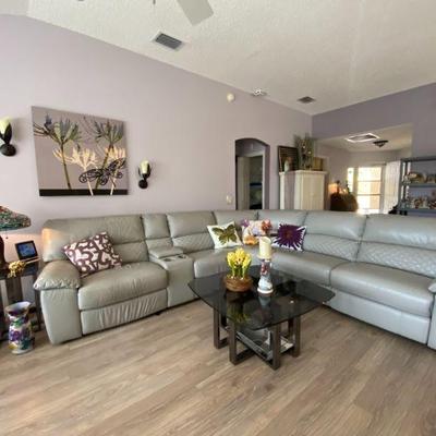 Gray Electrical Reclining Sectional