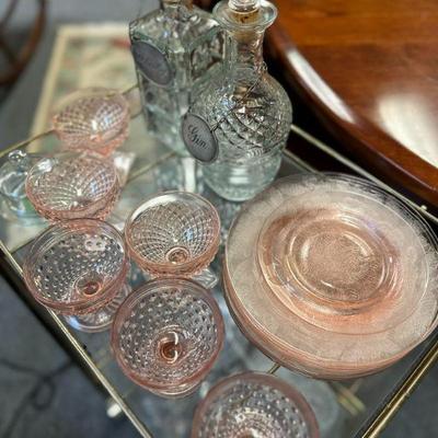 Pink depression glass