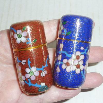 2 Cloisonne jars