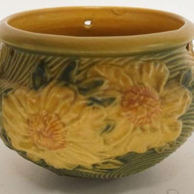 1008	ROSEVILLE POTTERY HANGING PLANTER/POT, PEONY, APPROXIMATELY 5 IN HIGH
