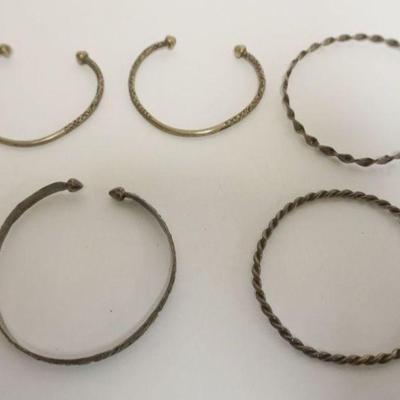 1188	5 STERLING SILVER BRACELETS, 1.86 TOZ
