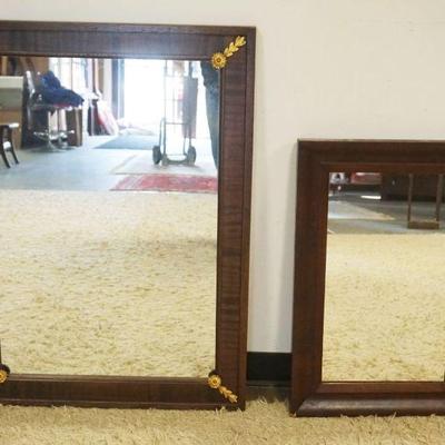 1081	HANGING MIRRORS IN MAHOGANY FRAMES, LARGEST APPROXIMATELY 28 IN X 38 IN

