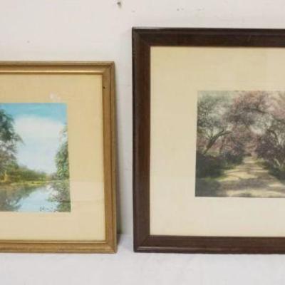 1078	2 FRAMED WALLACE NUTTINGS, *A STREAM OF PEACE* & *HONEYMOON DRIVE* LARGEST APPROXIMATELY 21 IN X 25 IN
