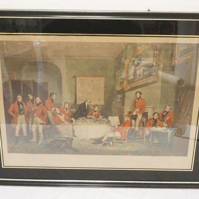1095	FRAMED COLORED ENGRAVING *THE MELTON BREAKFAST* APPROXIMATLEY 37 IN X 27 IN
