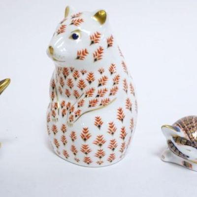 1020	ROYAL CROWN DERBY FIGURINES, GROUP OF 3, LARGEST APPROXIMATELY 4 1/2 IN HIGH
