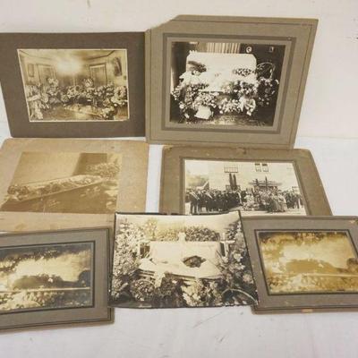 1087	GROUP OF ANTIQUE PHOTOS MOSTLY FUNERAL IMAGES, LARGEST APPROXIMATELY 11 IN X 14 IN
