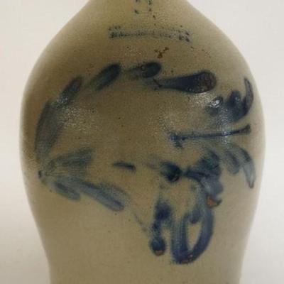 1053	ANTIQUE STONEWARE COBALT BLUE DECORATED 3 GAL JUG, HARRISBURG PA, APPROXIMATELY 17 IN HIGH
