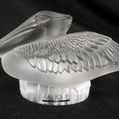 1020B	LALIQUE CRYSTAL FIGURE OF A PELICAN, APPROXIMATELY 3 1/2 IN H
