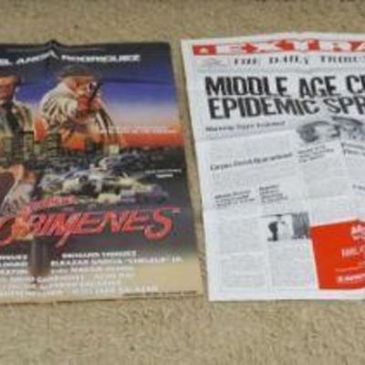 1237	GROUP OF 4 VINTAGE MOVIE POSTERS, LARGEST APPROXIMATELY 27 IN X 41 IN
