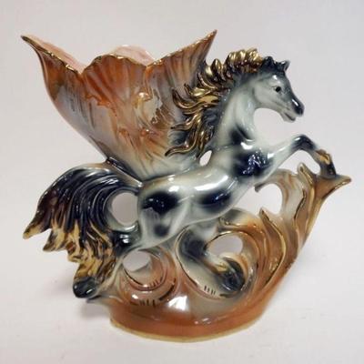 1045	PORCELAIN HORSE VASE W/FIGURE OF PRANCING HORSE, APPROXIMATELY 12 IN HIGH
