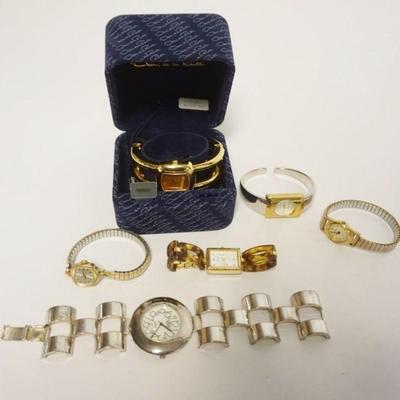1189	LADIES WATCHES INCLUDING 10K RGP BULOVA, WALTHAM NO GLASS, VIVANI, MODERNE NEW YORK, PERSONA AND OSCR DE LA RENTA
