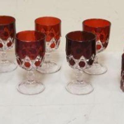 1166	10 RUBY TO CLEAR 6 IN FOOTED GOBLETS & 7-4 IN TUMBLERS
