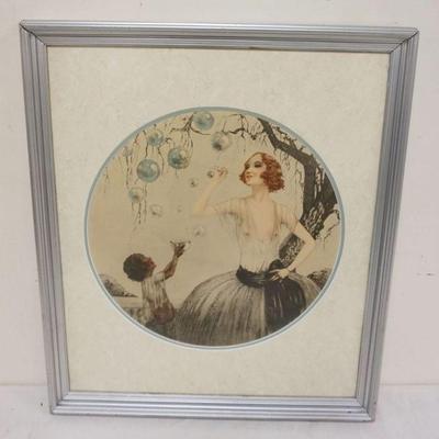 1082	FRAMED AND MATTED ICART STYLE PRINT, APPROXIMATELY 24 IN X 28 IN OVERALL
