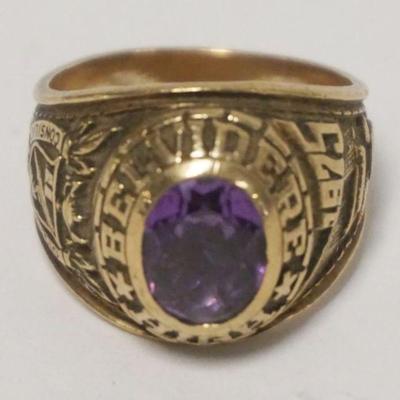 1195	WOMENS 10K HIGH SCHOOL RING, 0.588 TOZ INCLUDING STONE

