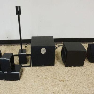 1280	GROUP OF ASSORTED SPEAKERS & SUBWOOFERS INCLUDING POLK AUDIO
