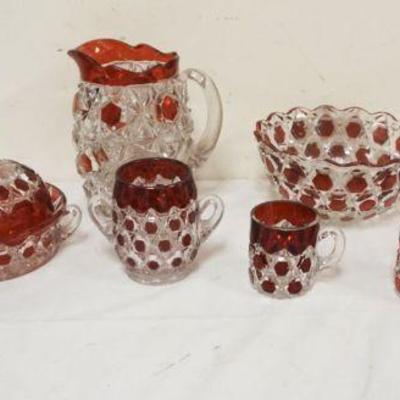 1167	GROUP OF ASSORTED RUBY TO CLEAR GLASS PIECES

