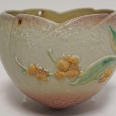 1007	ROSEVILLE POTTERY HANGING PLANTER/POT, BROWN BITTER SWEET, APPROXIMATELY 5 IN HIGH
