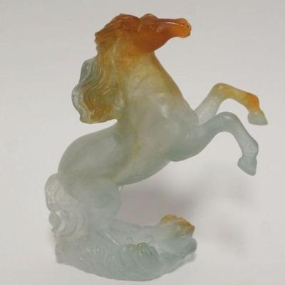 1020D	DAUM FRANCE FIGURE OF PRANCING HORSE, APPROXIMATELY 4 IN H
