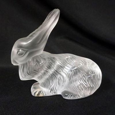 1020A	LALIQUE CRYSTAL FIGURE OF SITTING RABBIT, APPROXIMATELY 5 1/2 IN H
