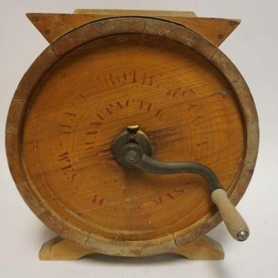 1054	ANTIQUE WOOD BUTTER CHURN, APPROXIMATELY 15 IN HIGH
