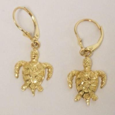 1197	14K TURTLE EARRINGS, 1.93 DWT
