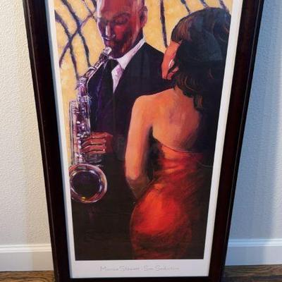 Monica Stewart Large Framed Prints- Enchanting Keys And Sax Seduction
