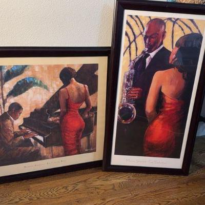 Monica Stewart Large Framed Prints- Enchanting Keys And Sax Seduction

