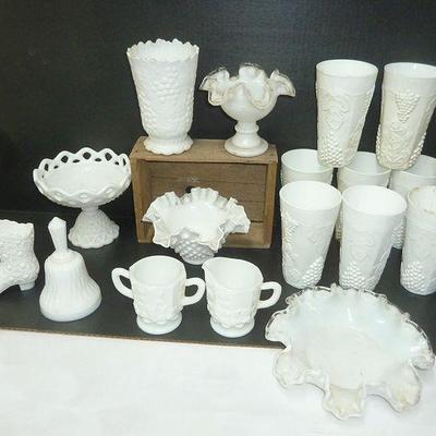 generous milk glass lot