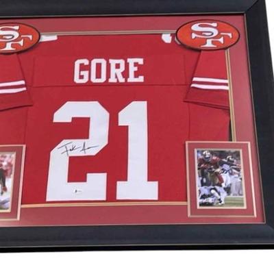 Frank Gore “21” Framed Autographed Football Jersey * 49’ers Hall Of Fame