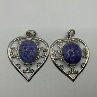 Dyed Agate Sterling Pendant