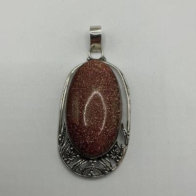 Goldstone / Sterling Pendant