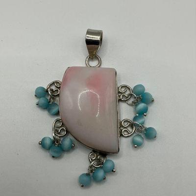 Pink Opal / Sterling Pendants