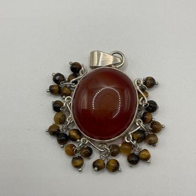 Carnelian Agate Sterling Pendant