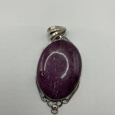 Rough Ruby Sterling Pendant