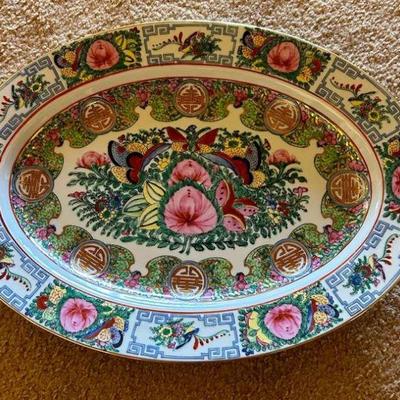 RSN073- Vintage Famile Rose Canton Chinese Platter 